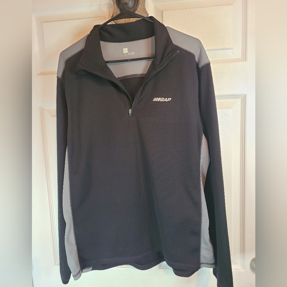 (1277) The Gap Men's Classic Long Sleeve Warm-Up Jacket, Large, Black & Grey - Picture 4 of 12